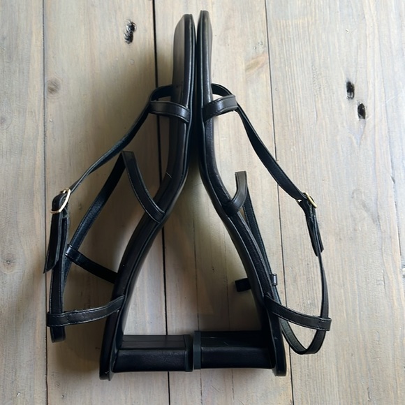 Frame Le Braxton Strappy Leather Black Sandal Square Toe Women EUR 39.5 US 9 - Picture 13 of 15